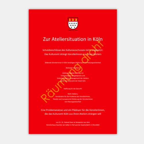 Zur Ateliersituation in Köln